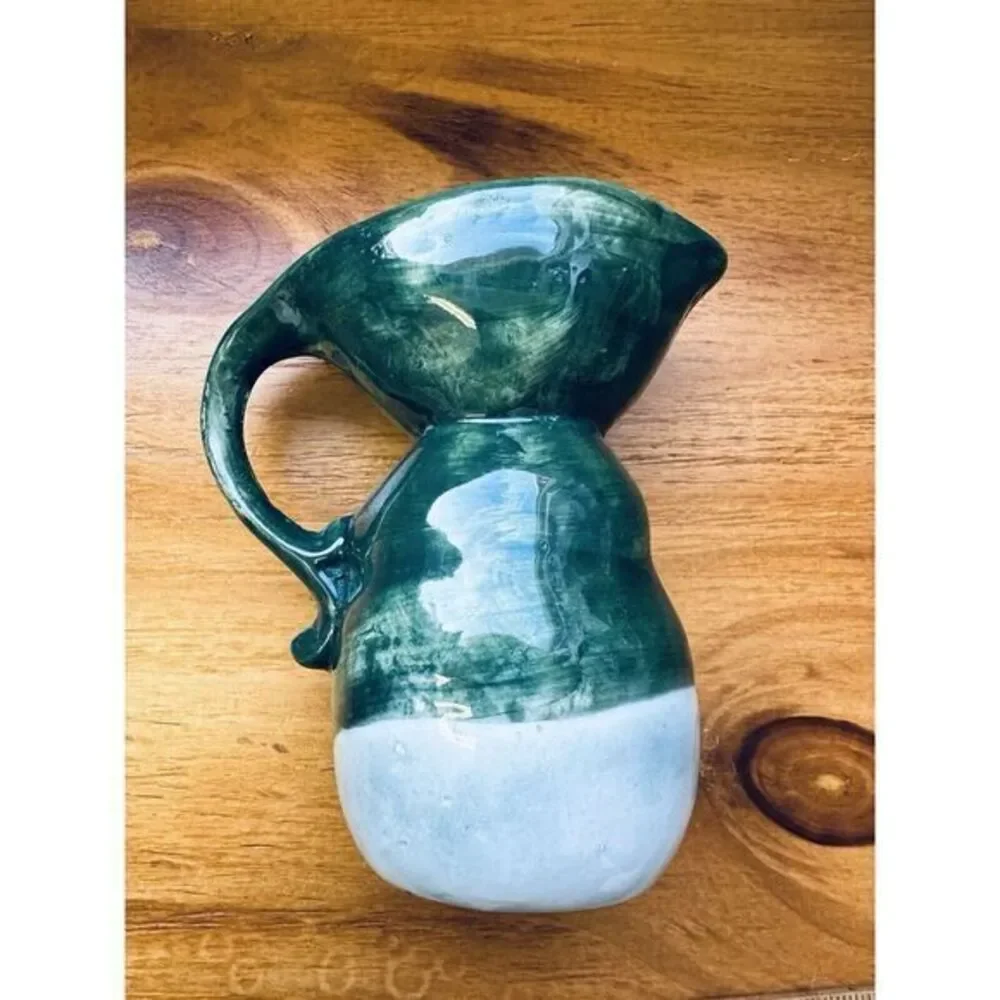 Tableware‎ Figural Character Porcelain Woman In Green Milk Creamer Small Pitcher